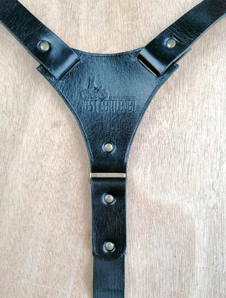 Bretelles En Cuir Véritable Pour Homme - Design En Y Réglable - 4 Mousquetons Métal - Style Vintage